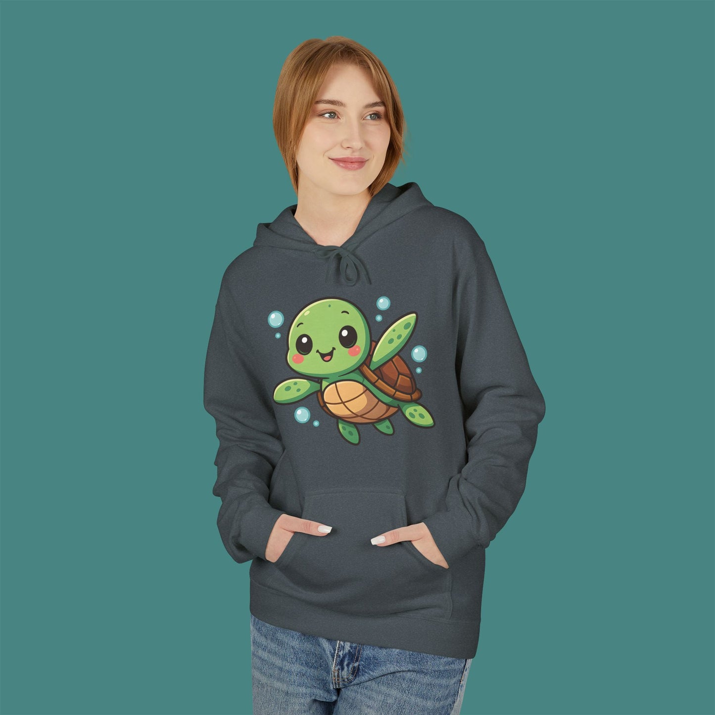 Cartoon Cute Turtle Fleece Unisex Hoodie