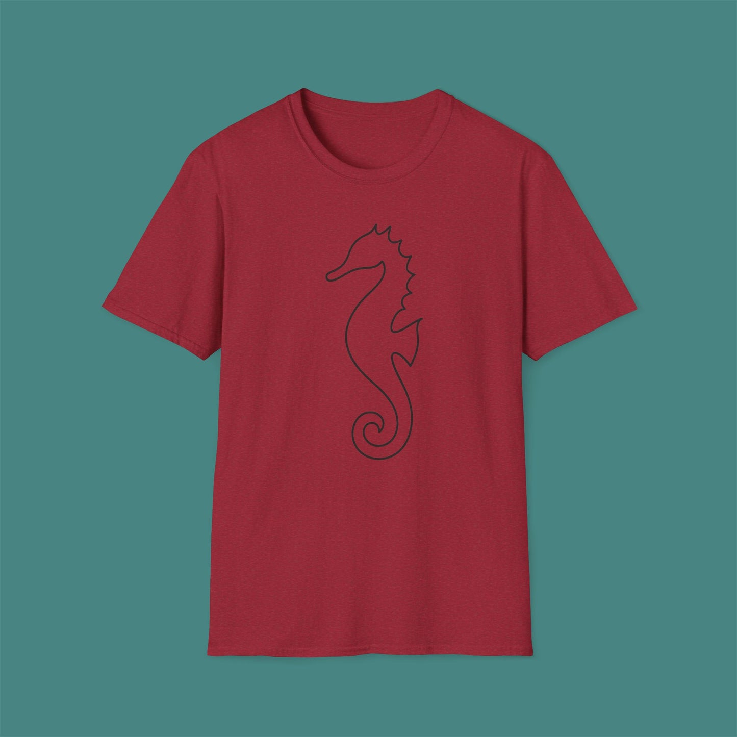 Minimalist Line Art Seahorse Unisex T-Shirt