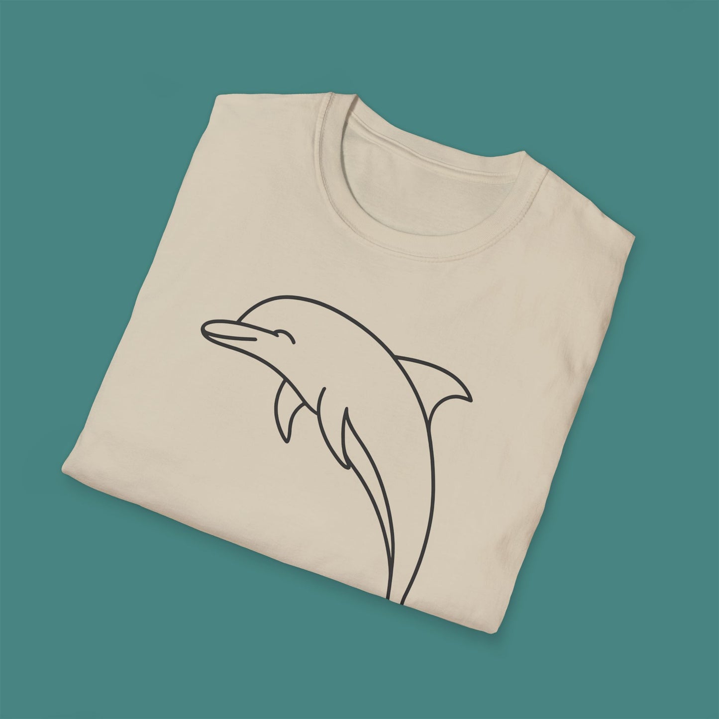 Minimalist Line Art Dolphin Unisex T-Shirt