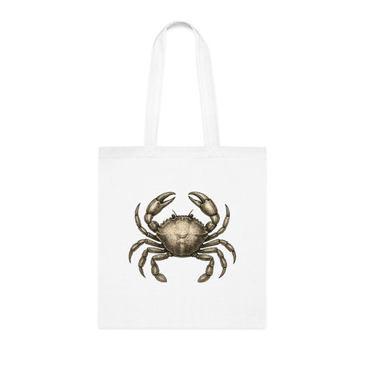 Vintage Etching Crab Tote Bag