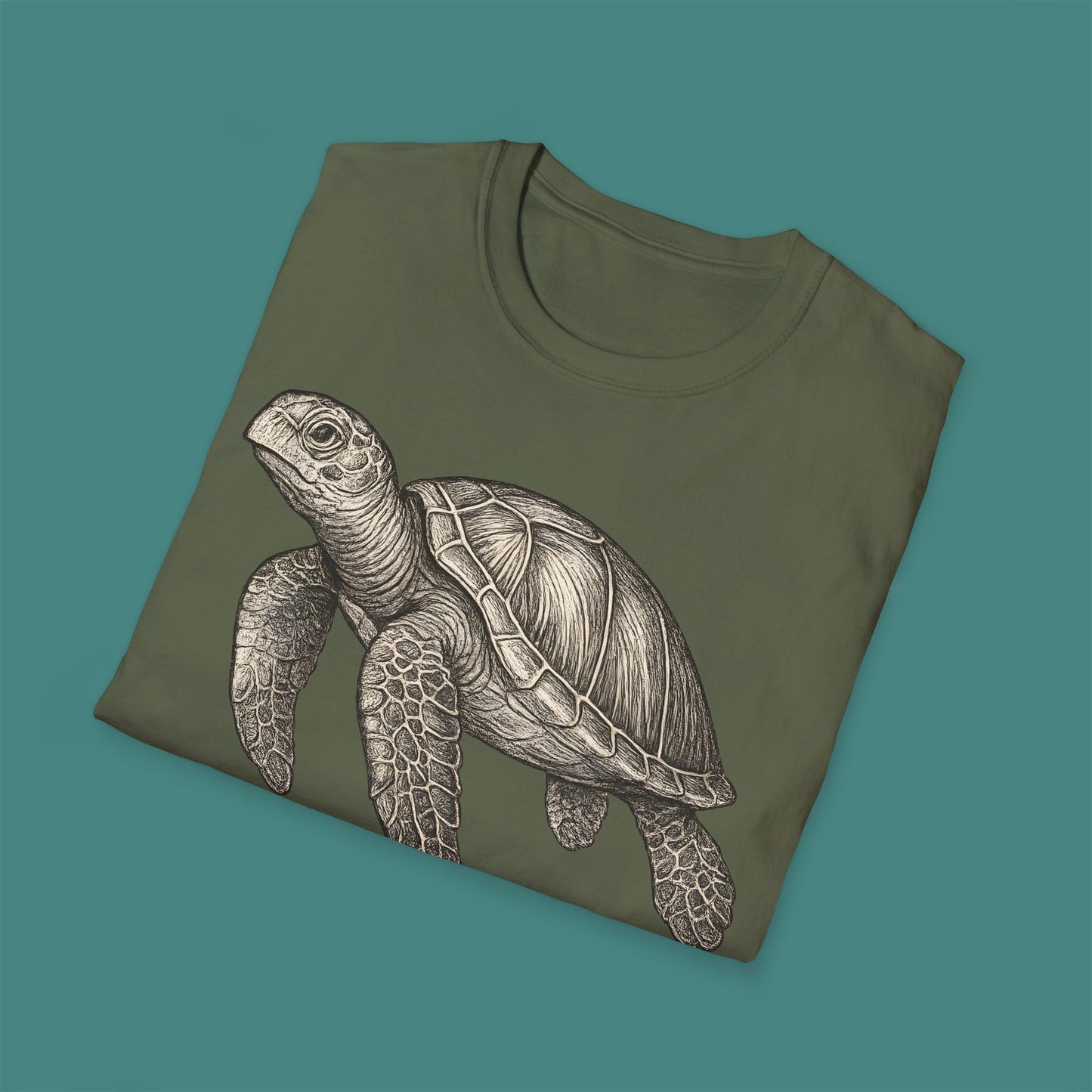 Vintage Etching Turtle Unisex T-Shirt