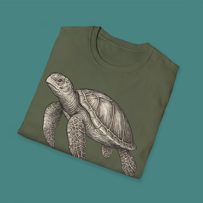 Vintage Etching Turtle Unisex T-Shirt