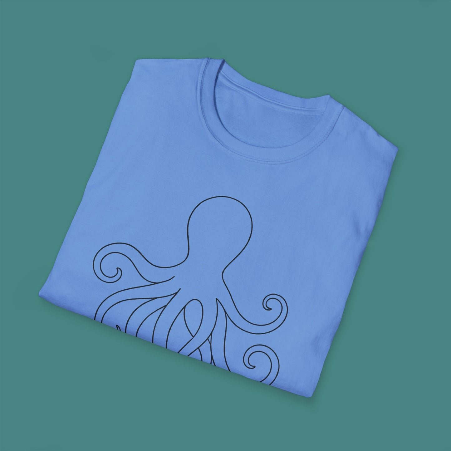 Minimalist Line Art Octopus Unisex T-Shirt
