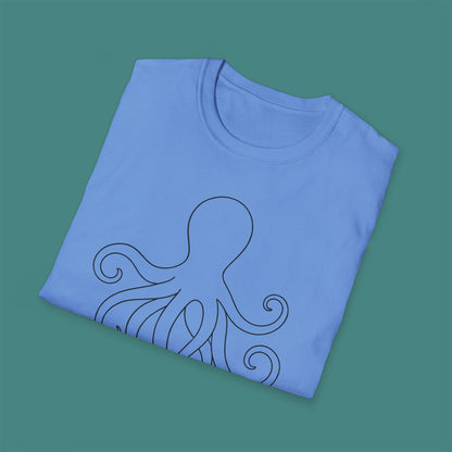 Minimalist Line Art Octopus Unisex T-Shirt