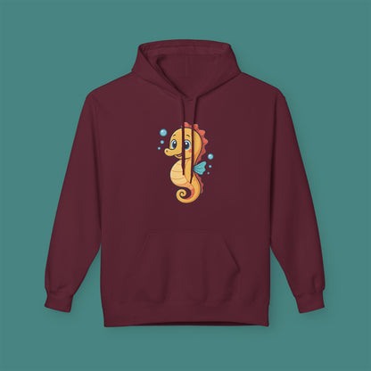 Cartoon Cute Seahorse Fleece Unisex Hoodie