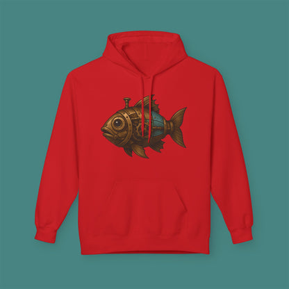 Steampunk Mechanical Fish Fleece Unisex Hoodie