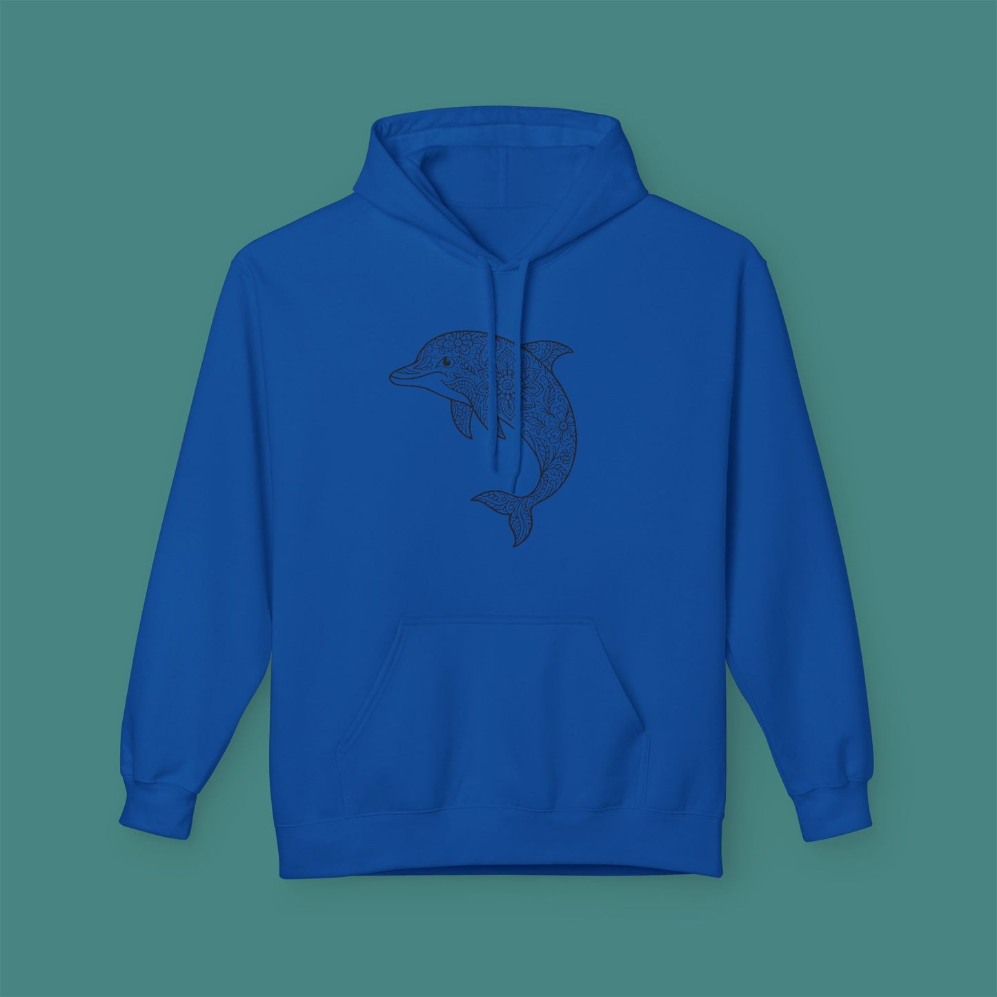 Intricate Mandala Dolphin Fleece Unisex Hoodie