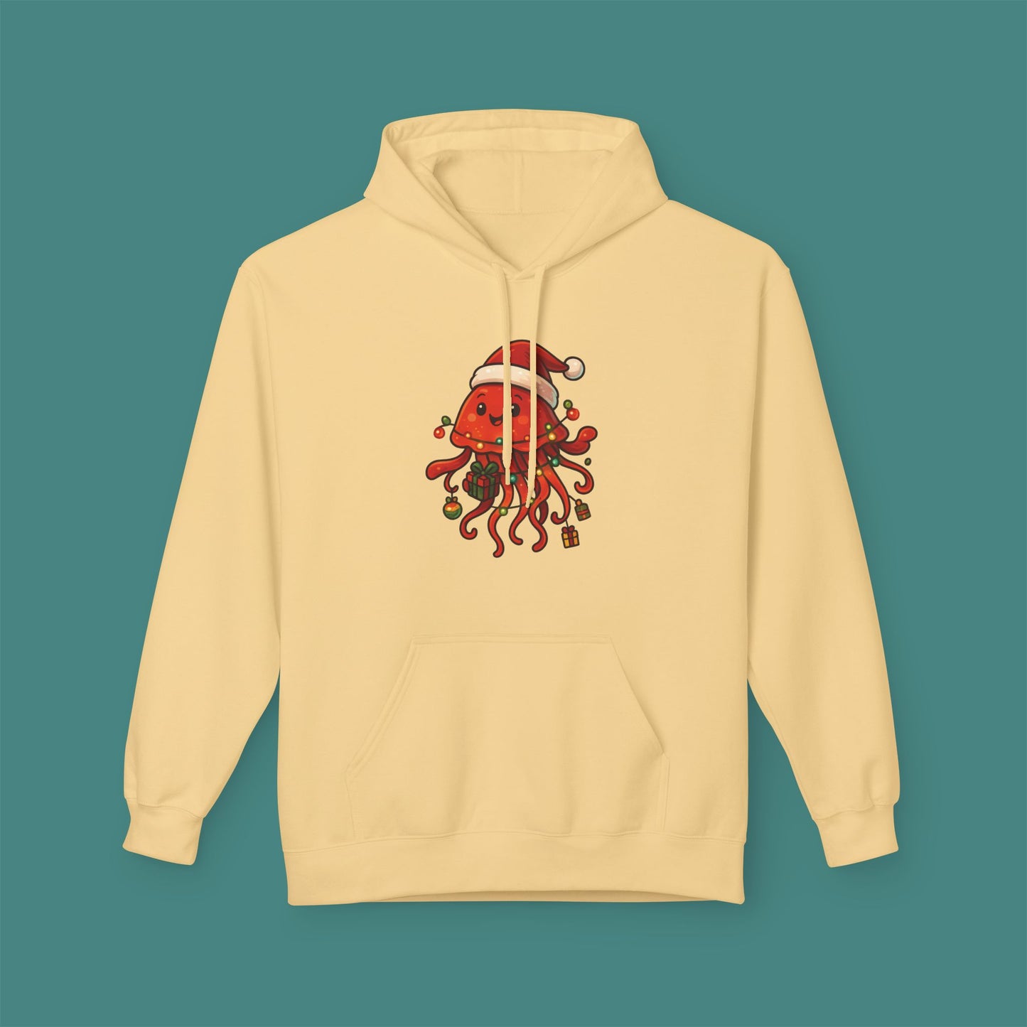 Christmas Jellyfish Fleece Unisex Hoodie