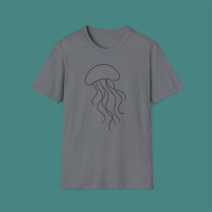 Minimalist Line Art Jellyfish Unisex T-Shirt