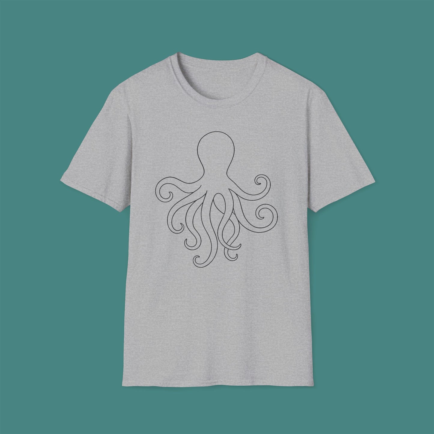 Minimalist Line Art Octopus Unisex T-Shirt