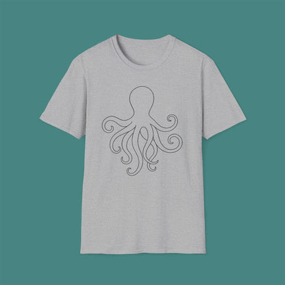 Minimalist Line Art Octopus Unisex T-Shirt