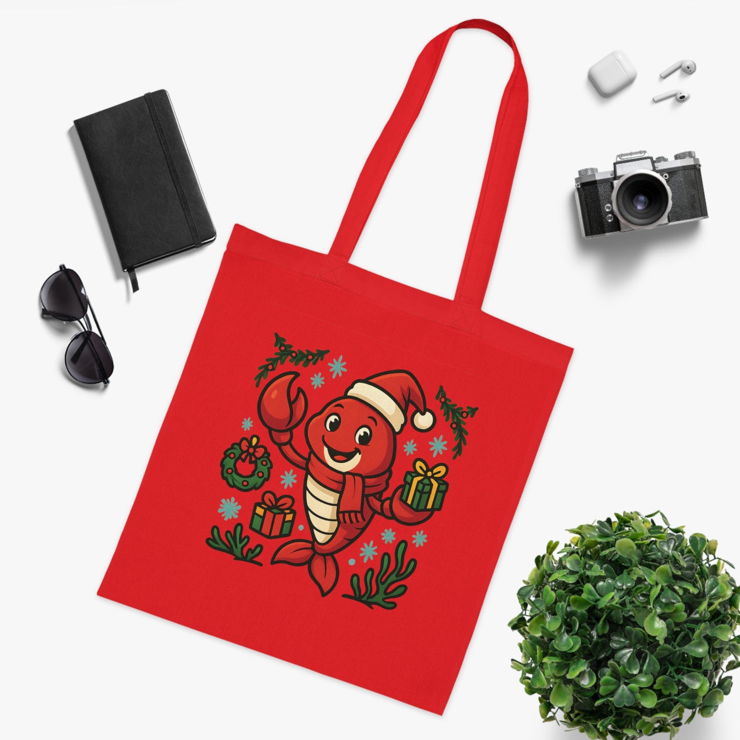 Christmas Lobster Tote Bag