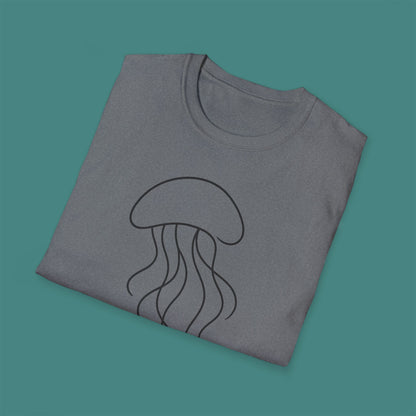 Minimalist Line Art Jellyfish Unisex T-Shirt