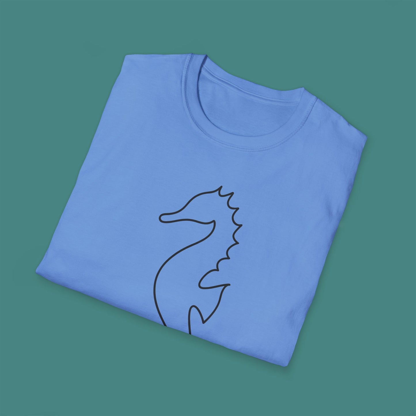 Minimalist Line Art Seahorse Unisex T-Shirt