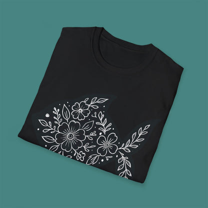 Floral Fish Silhouette Unisex T-Shirt