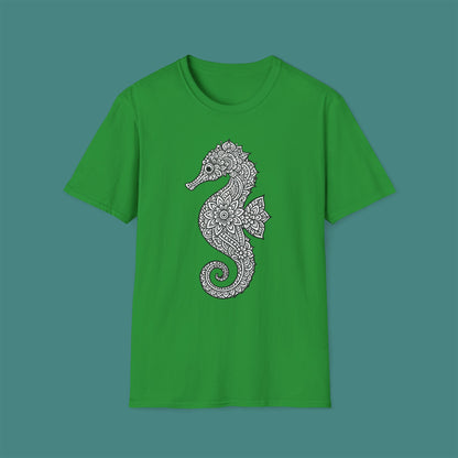 Intricate Mandala Seahorse Unisex T-Shirt