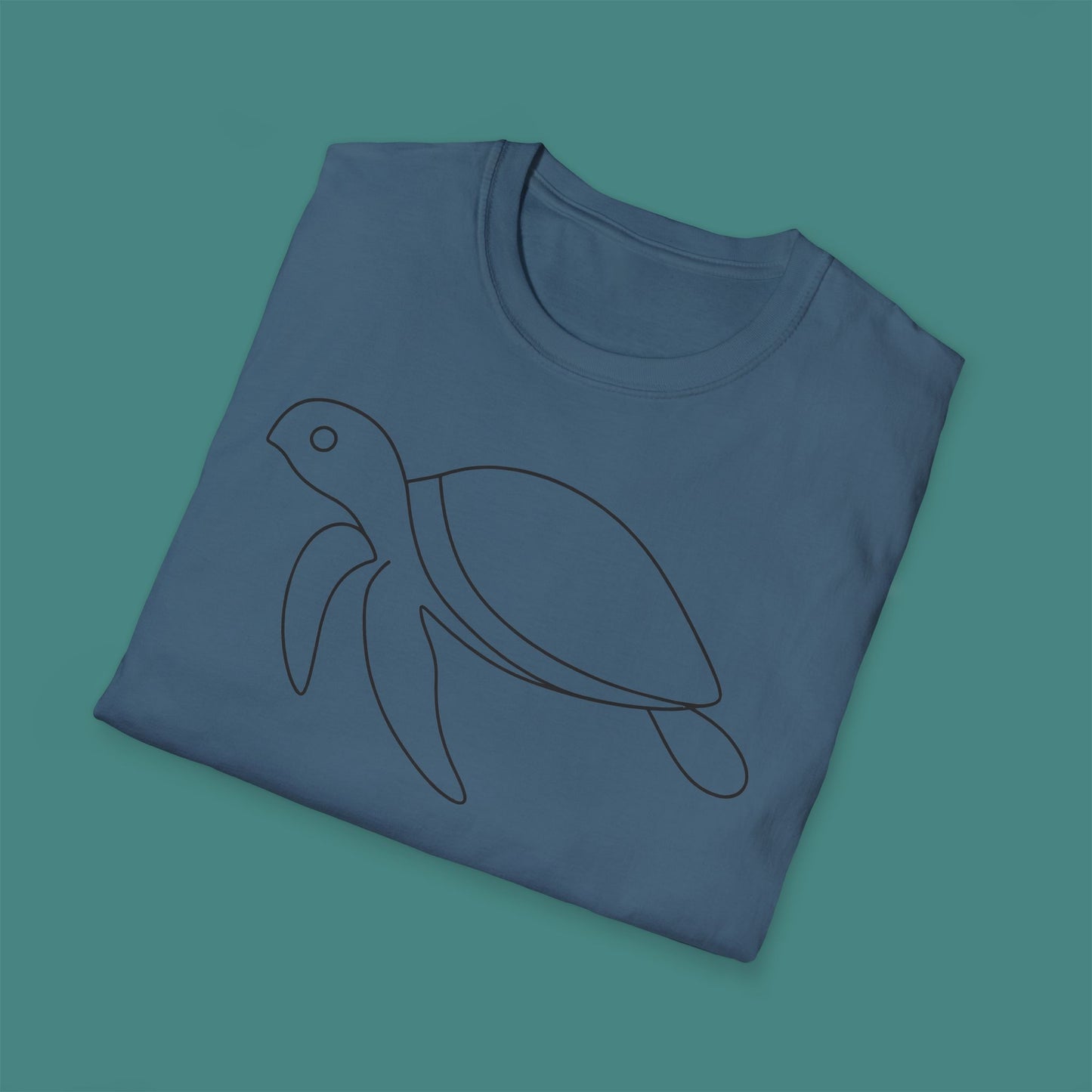 Minimalist Line Art Turtle Unisex T-Shirt