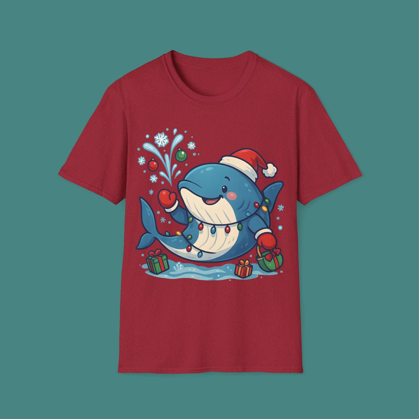 Christmas Whale Unisex T-Shirt