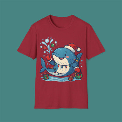 Christmas Whale Unisex T-Shirt