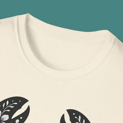 Floral Lobster Silhouette Unisex T-Shirt