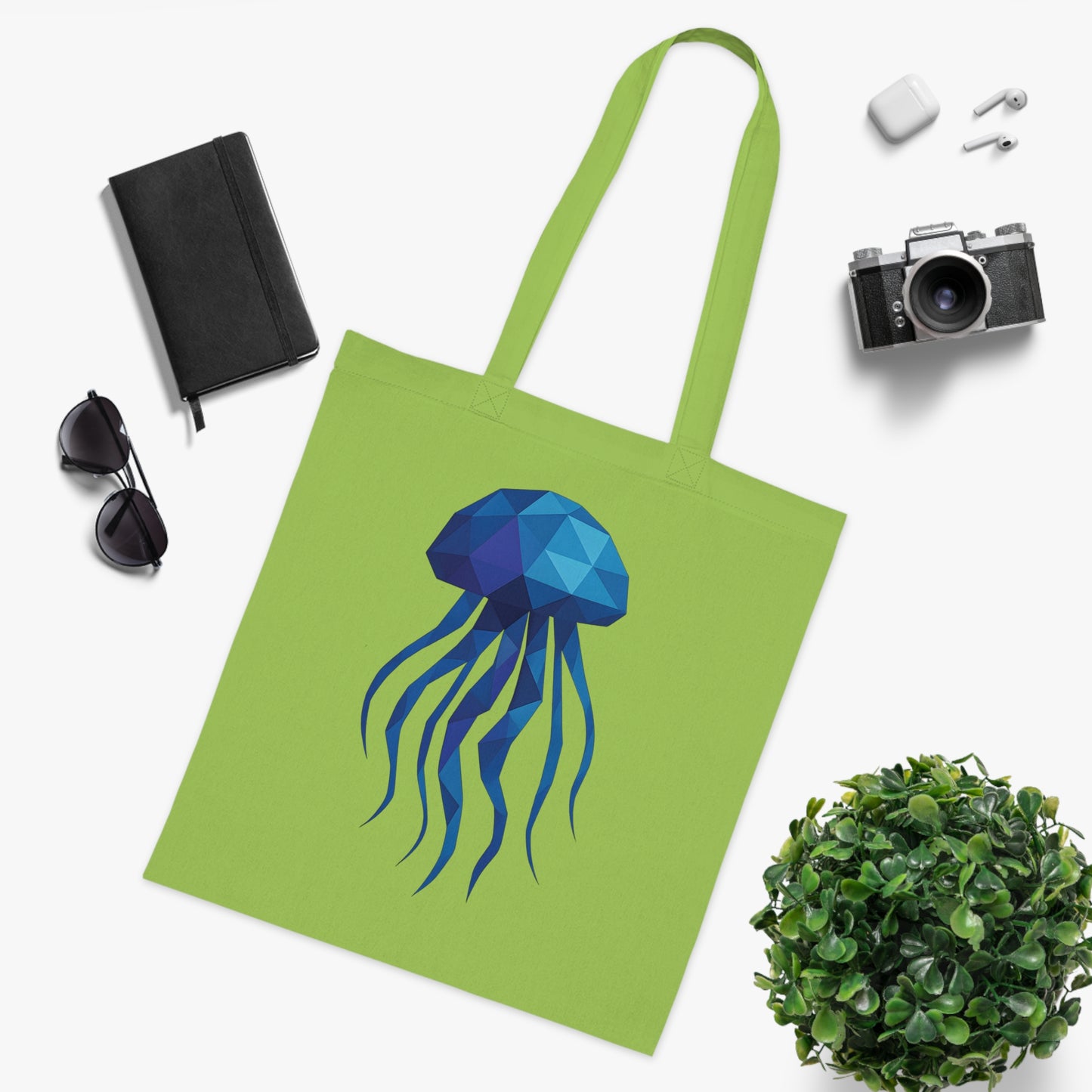Geometric Polygon Jellyfish Tote Bag