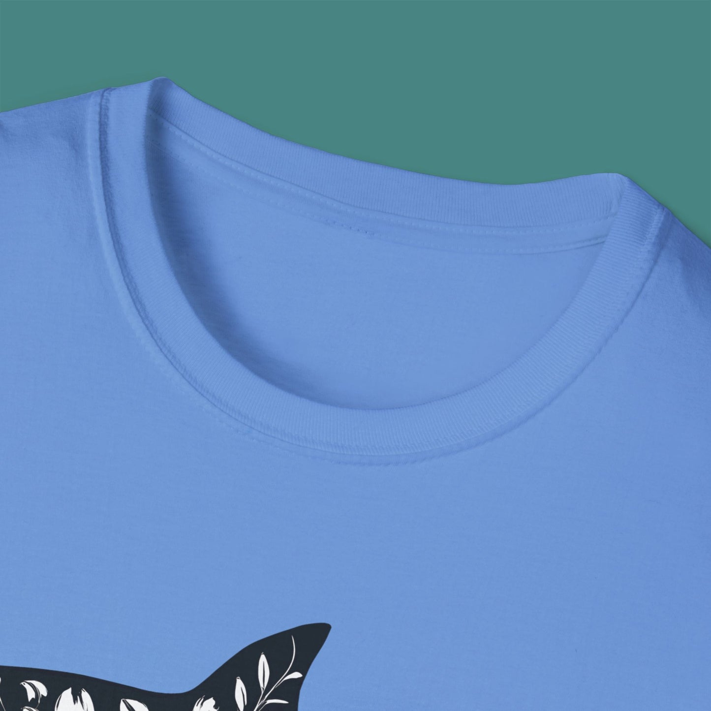 Floral Shark Silhouette Unisex T-Shirt