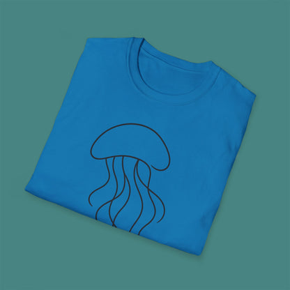 Minimalist Line Art Jellyfish Unisex T-Shirt