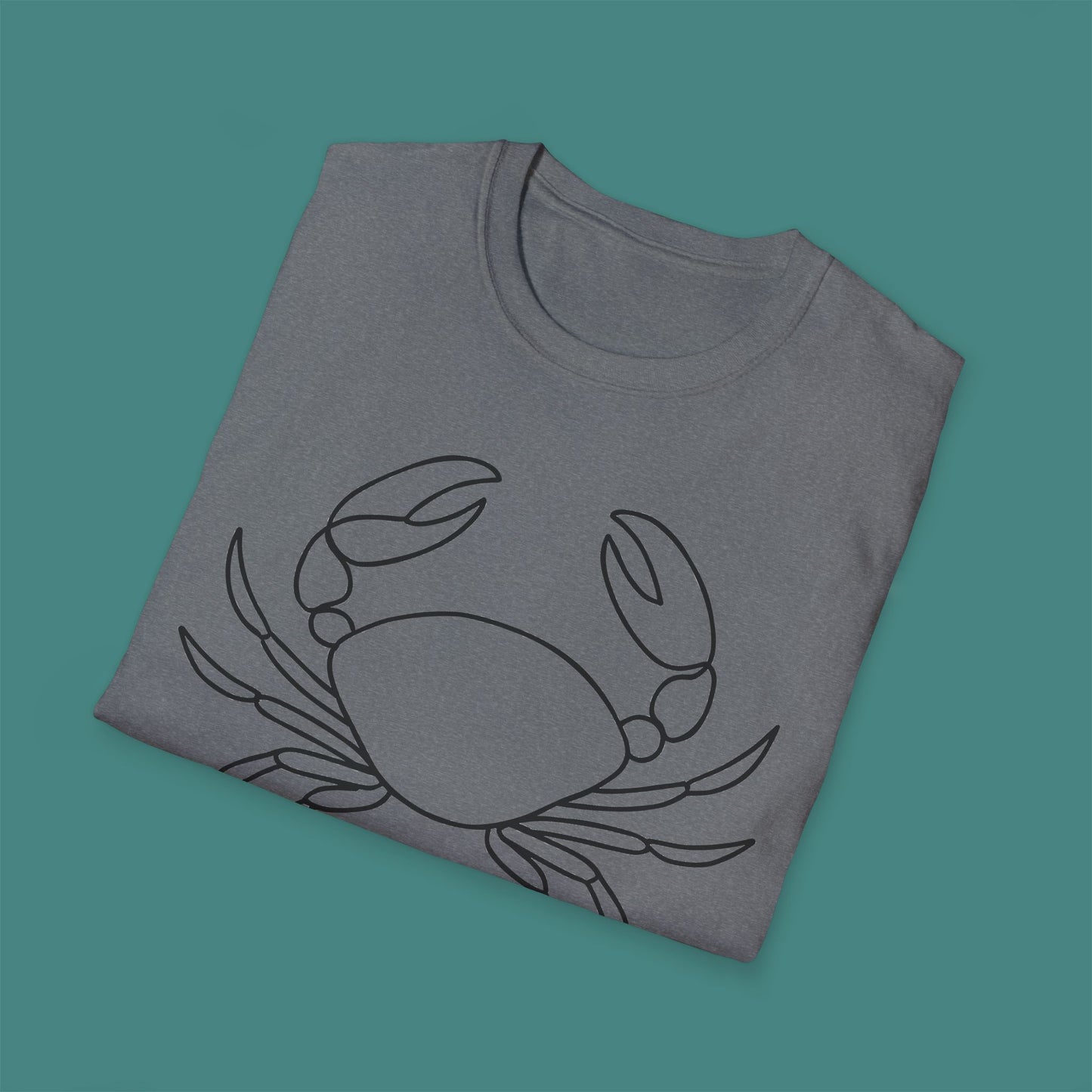 Minimalist Line Art Crab Unisex T-Shirt