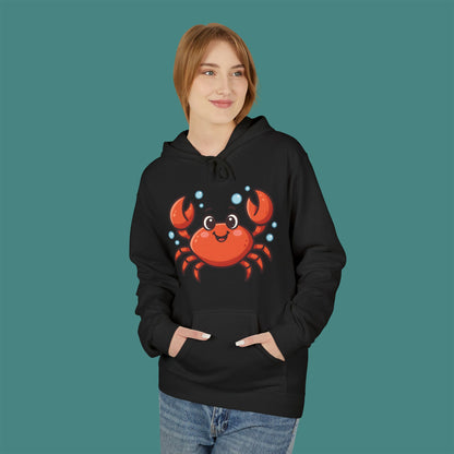 Cartoon Cute Crab Fleece Unisex Hoodie