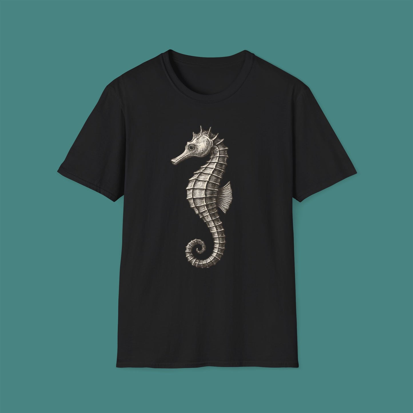 Vintage Etching Seahorse Unisex T-Shirt