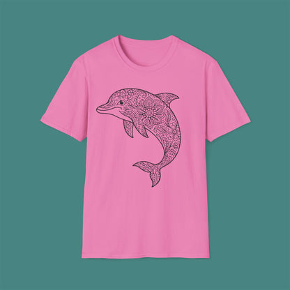 Intricate Mandala Dolphin Unisex T-Shirt