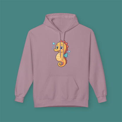 Cartoon Cute Seahorse Fleece Unisex Hoodie