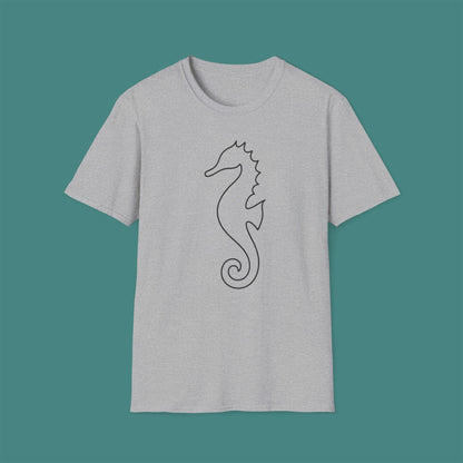 Minimalist Line Art Seahorse Unisex T-Shirt