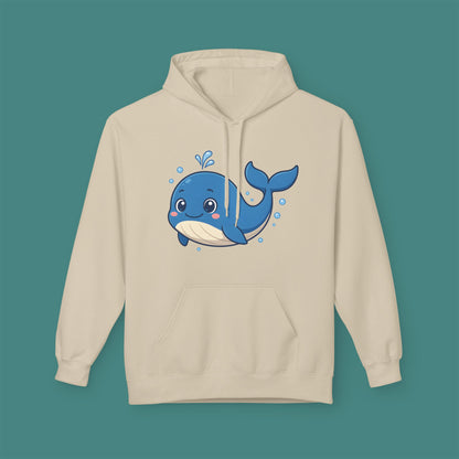 Cartoon Cute Whale Fleece Unisex Hoodie