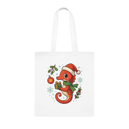 Christmas Seahorse Tote Bag