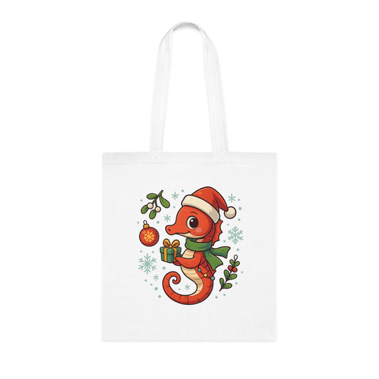 Christmas Seahorse Tote Bag