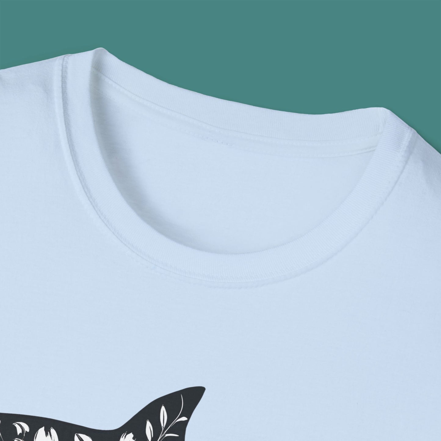 Floral Shark Silhouette Unisex T-Shirt
