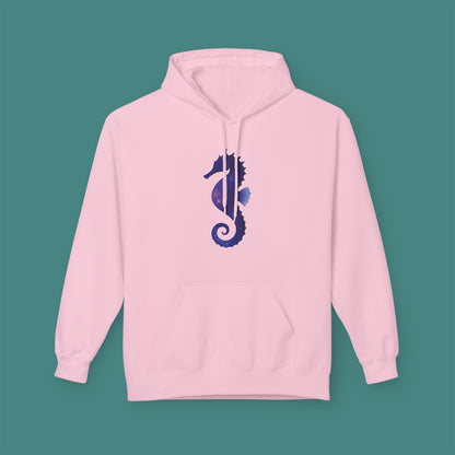 Cosmic Galaxy Seahorse Fleece Unisex Hoodie