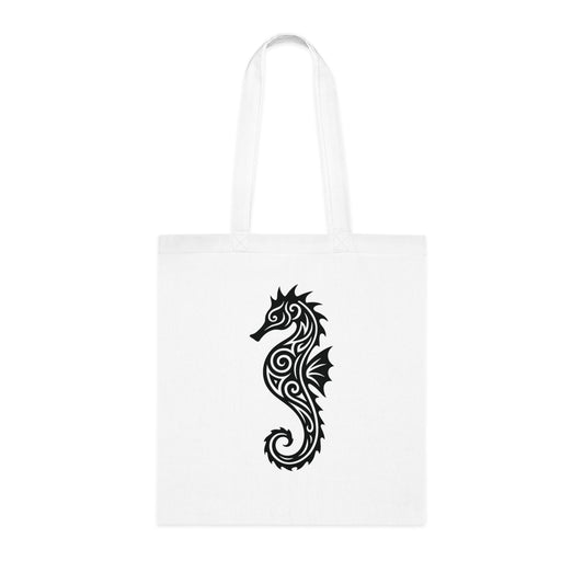Tribal Tattoo Seahorse Tote Bag