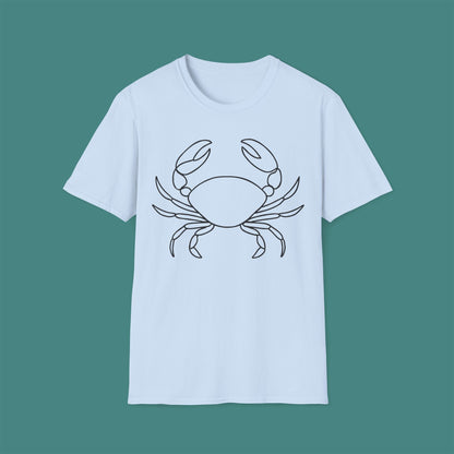 Minimalist Line Art Crab Unisex T-Shirt