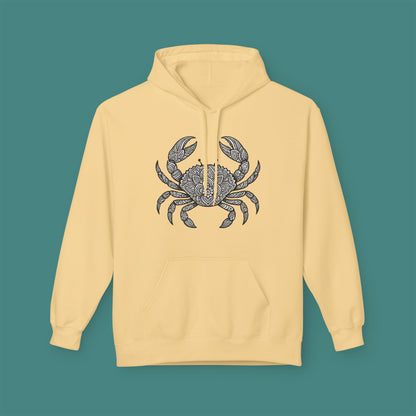 Intricate Mandala Crab Fleece Unisex Hoodie