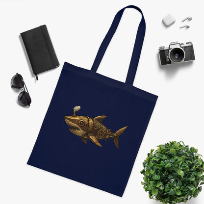 Steampunk Mechanical Shark Tote Bag