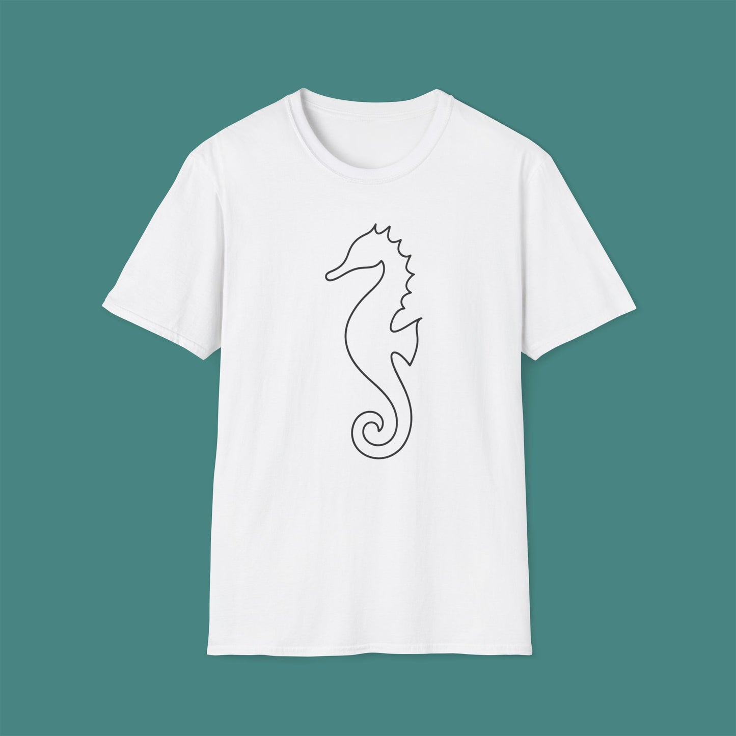 Minimalist Line Art Seahorse Unisex T-Shirt