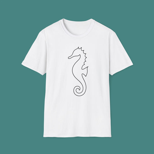 Minimalist Line Art Seahorse Unisex T-Shirt