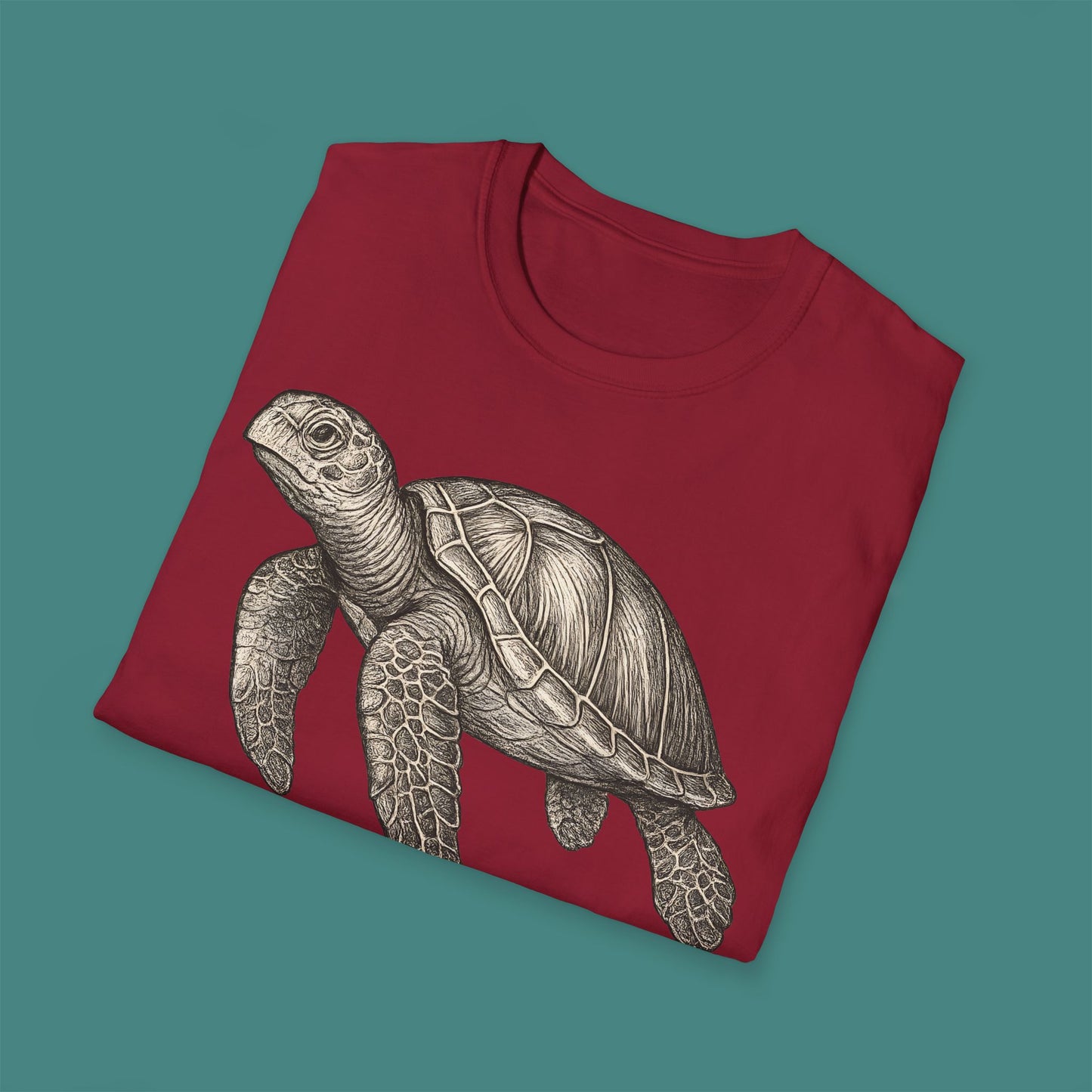 Vintage Etching Turtle Unisex T-Shirt