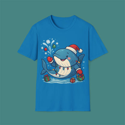 Christmas Whale Unisex T-Shirt