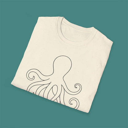 Minimalist Line Art Octopus Unisex T-Shirt