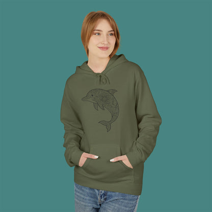 Intricate Mandala Dolphin Fleece Unisex Hoodie