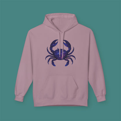 Cosmic Galaxy Crab Fleece Unisex Hoodie