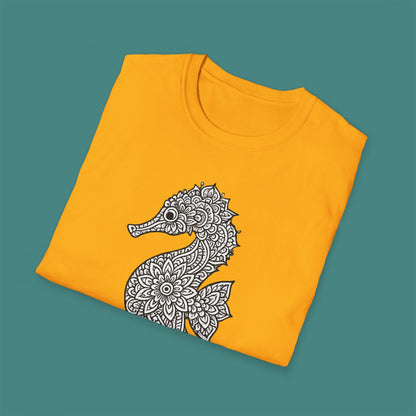 Intricate Mandala Seahorse Unisex T-Shirt